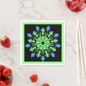 Grüne und blaue Blume Serviette (Beispiel)