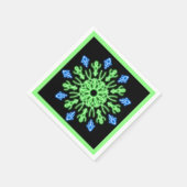 Grüne und blaue Blume Serviette (Ecke)