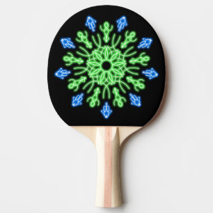 Grüne und blaue Blume Tischtennis Schläger