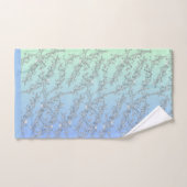 GRÜNE UND BLAUE BLUMEN BADHANDTUCH SET (Handtuch)