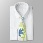 Grüne und blaue Blumen Krawatte (Gebunden)