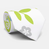 Grüne und blaue Blumen Krawatte (Gerollt)