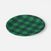 Grüne und blaue Buffalo-Karierte Paper-Teller Pappteller (Schrägansicht)