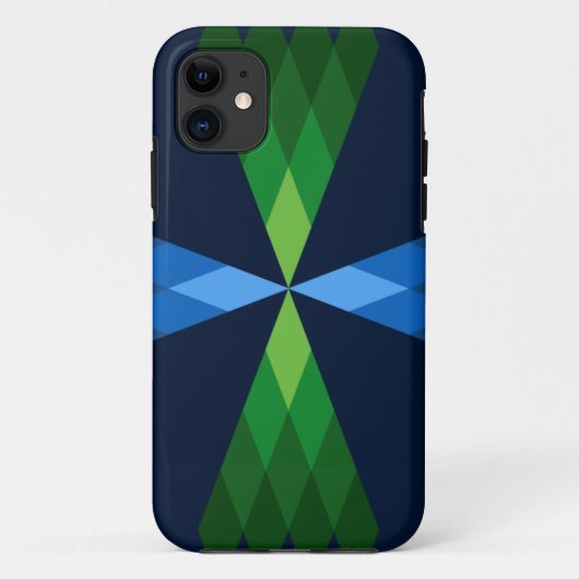 Grüne und blaue Diamanten Case-Mate iPhone Hülle (Rückseite)