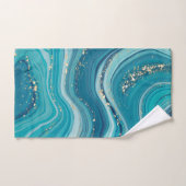 Grüne und blaue Farbtöne Marmorbadehandtuch Set (Handtuch)