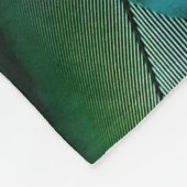 Grüne und blaue Federn Fleecedecke (Ecke)
