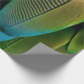 Grüne und blaue Federn Geschenkpapier (Ecke)