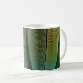 Grüne und blaue Federn Kaffeetasse (VorderseiteRechts)