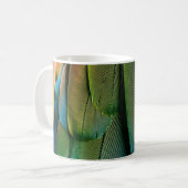 Grüne und blaue Federn Kaffeetasse (Vorderseite Links)