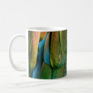 Grüne und blaue Federn Kaffeetasse