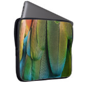 Grüne und blaue Federn Laptopschutzhülle (Vorne Rechts)