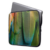 Grüne und blaue Federn Laptopschutzhülle (Vorderseite Links)