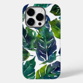 Grüne und blaue Foliage Philodendron Botanical Case-Mate iPhone Hülle (Rückseite)