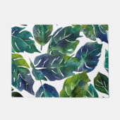 Grüne und blaue Foliage Philodendron Botanical Fußmatte (Vorderseite)