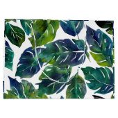 Grüne und blaue Foliage Philodendron Botanical Große Geschenktüte (Rückseite)