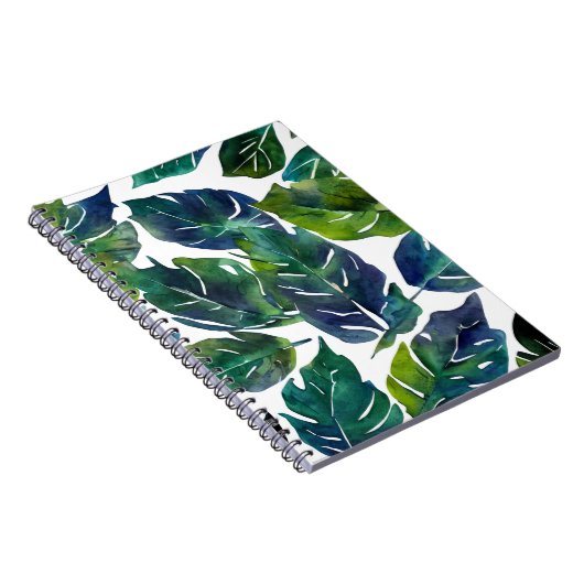 Grüne und blaue Foliage Philodendron Botanical Notizblock (Rechte Seite)