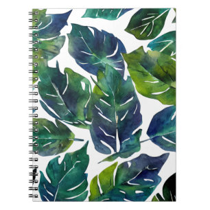 Grüne und blaue Foliage Philodendron Botanical Notizblock