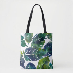 Grüne und blaue Foliage Philodendron Botanical Tasche