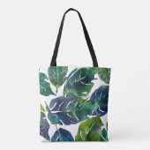 Grüne und blaue Foliage Philodendron Botanical Tasche (Rückseite)