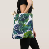 Grüne und blaue Foliage Philodendron Botanical Tasche (Von Nahem)