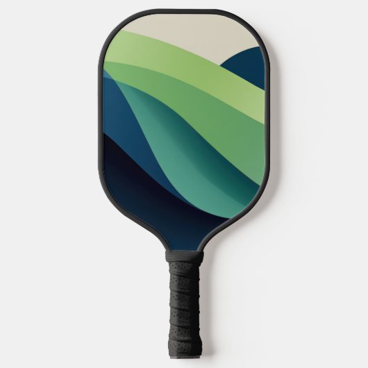 Grüne und blaue Formen Pickleball Schläger (Vorderseite)