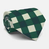 Grüne und blaue Gingham Krawatte (Gerollt)