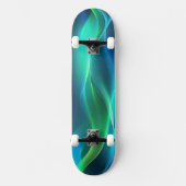 Grüne und blaue, glühende Linien Skateboard (Vorderseite)