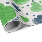 Grüne und blaue Herzen der Liebe Geschenkpapier (Rolleneckpunkt)