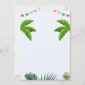 Grüne und blaue illustrative Poolparty Einladung (Rückseite)