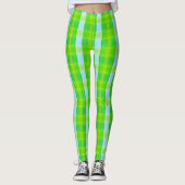 Grüne und blaue moderne Karierte Leggings (Vorderseite)