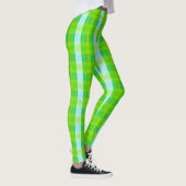 Grüne und blaue moderne Karierte Leggings (Rechts)