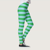 Grüne und blaue Pastellstreifen Leggings (Rechts)