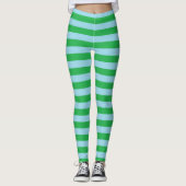 Grüne und blaue Pastellstreifen Leggings (Vorderseite)