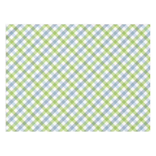 Grüne und blaue Pastete Kariert Tischdecke (Vorderseite (Horizontal))