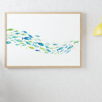 Grüne und blaue Schule für Fischwasser