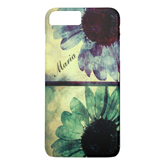 Grüne und blaue Sonnenblumen Art iPhone 7+ Fall Case-Mate iPhone Hülle (Rückseite)