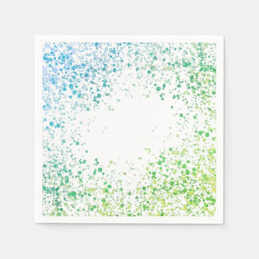 Grüne und blaue Spritzer Serviette (Vorderseite)