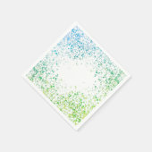 Grüne und blaue Spritzer Serviette (Ecke)