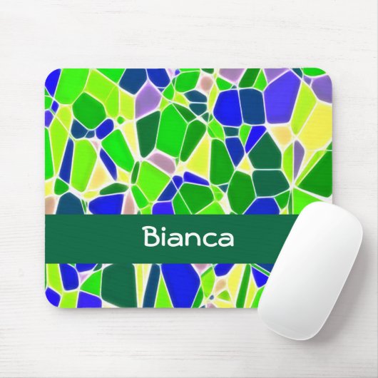Grüne und blaue Steinformen Mousepad (Mit Mouse)