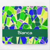 Grüne und blaue Steinformen Mousepad (Vorne)