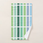 Grüne und blaue Streifen Badhandtuch Set (Handtuch)