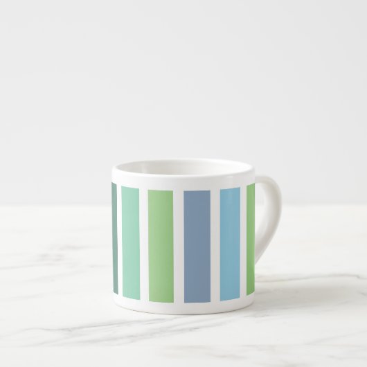 Grüne und blaue Streifen Espressotasse (Vorderseite Rechts)