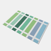 Grüne und blaue Streifen Fußmatte (Schrägansicht)