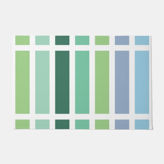 Grüne und blaue Streifen Fußmatte (Vorderseite)