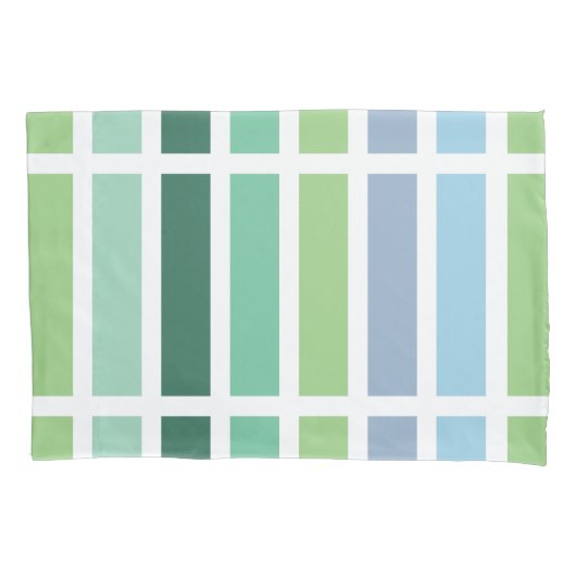 Grüne und blaue Streifen Kissenbezug (Vorderseite)