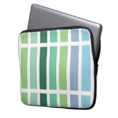 Grüne und blaue Streifen Laptopschutzhülle (Vorderseite Links)