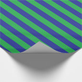 Grüne und blaue Streifen-Packpapier Geschenkpapier (Ecke)