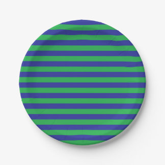 Grüne und blaue Streifen-PapierTeller Pappteller