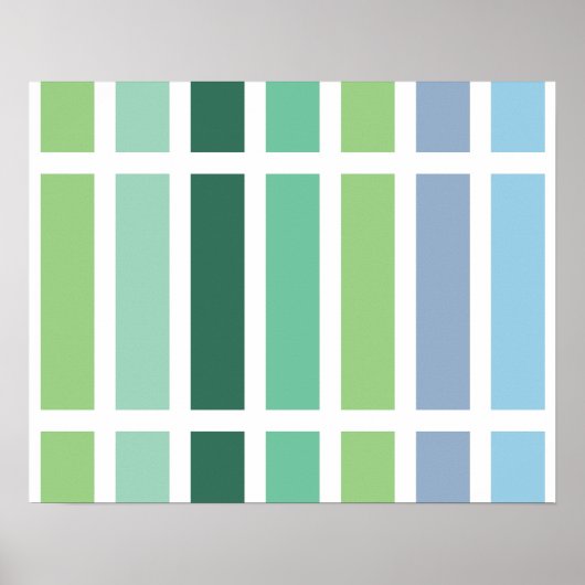 Grüne und blaue Streifen Poster (Vorne)