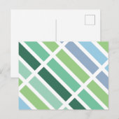 Grüne und blaue Streifen Postkarte (Vorne/Hinten)